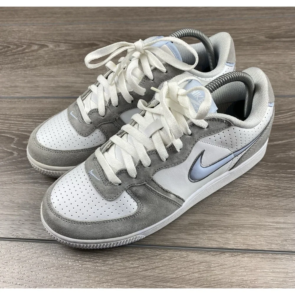 Nike Women's Terminator Low Liberte Sneakers White Grey Blue‎ Size 8.5